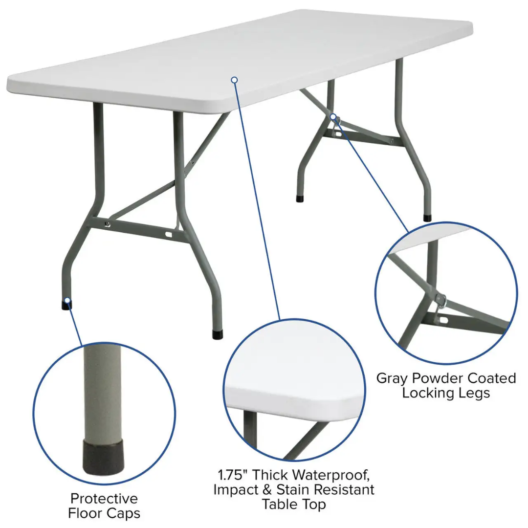 Table pliante rectangulair multi-fonction 180cm