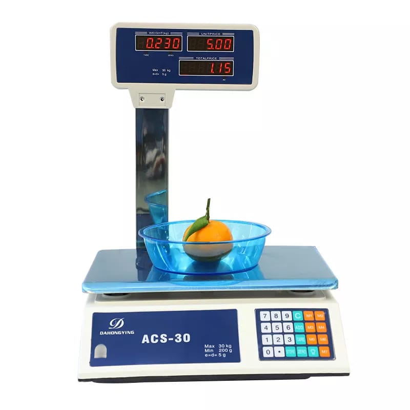 Balance de prix électronique avec bras, 40kg, numérique, commerciale, pour maison, supermarché, pesage/calcul de prix etc.
